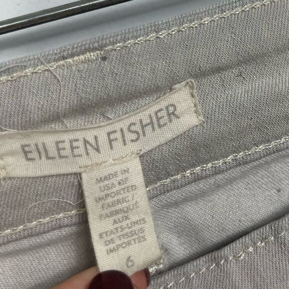 EILEEN FISHER Garment Dyed Light Wash Skinny Organic Cotton Jeans R16MDN Size 6 - Picture 4 of 15